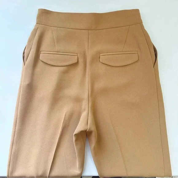 Topshop Betty Peg Trousers High Waisted Cropped Paperbag Pants Tan Camel Size 4 - Picture 14 of 16
